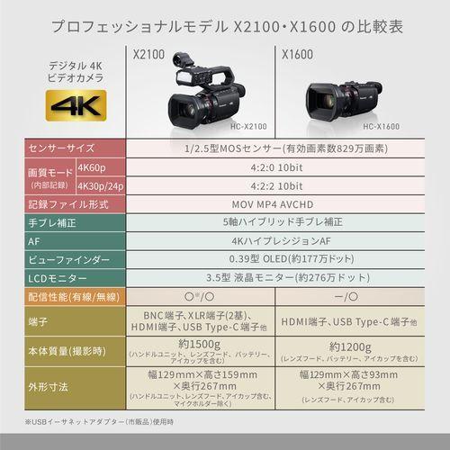 パナソニック(Panasonic) HC-X1600 デジタル4Kビデオカメラ : イー