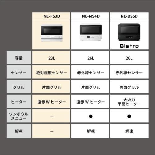 パナソニック(Panasonic) NE-FS3D-W ホワイト オーブンレンジ 23L