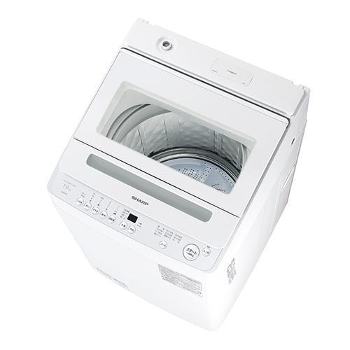 SHARP 全自動洗濯機 7kg ステンレス穴なし槽 ホワイト系 ES-GE7C