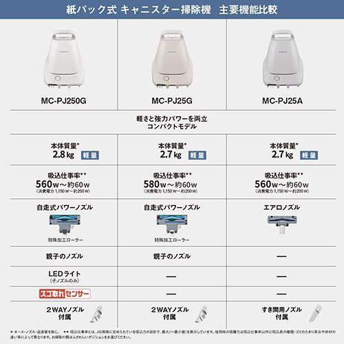 パナソニック(Panasonic) MC-PJ25A-H グレー 紙パック式キャニスター