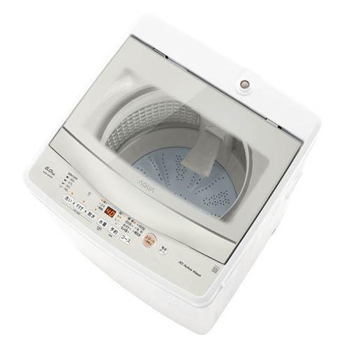 アクア(AQUA) AQW-S6A-W ホワイト 全自動洗濯機 上開き 洗濯6kgの画像