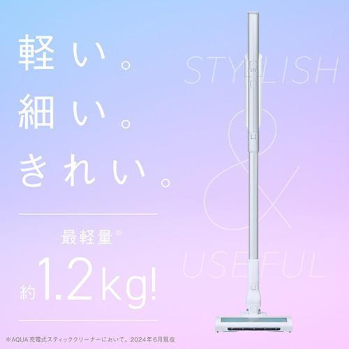 アクア(AQUA) AQC-HX1A-W ホワイト HANDY DUO！ STICK コードレススティッククリーナー サイクロン式 3WAYノズルの画像