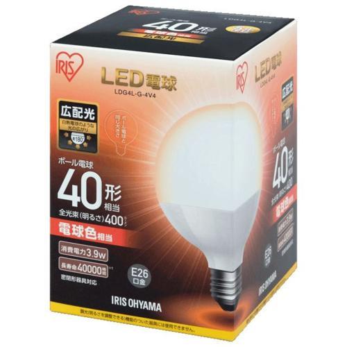 アイリスオーヤマ(Iris Ohyama) LDG4L-G-4V4 LED電球(電球色) E26口金 40W形相当 400lm｜ebest
