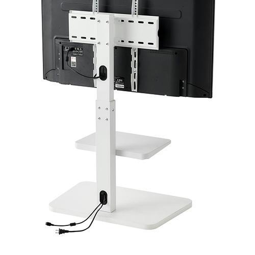 アイリスオーヤマ(Iris Ohyama) UTS-640R-W ホワイト スタンドテレビ台 32V〜55V型対応 高さ1034〜1150mm 幅640mm 奥行400mm VESA規格対応 |  | 02