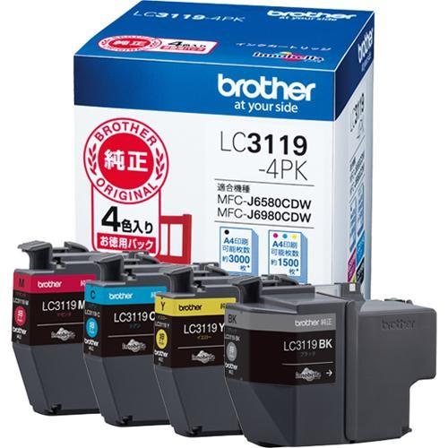 ブラザー(brother) LC3119-4PK 純正 お徳用4色パック 大容量タイプ : 4977766769495 : イーベスト - 通販 -  Yahoo!ショッピング