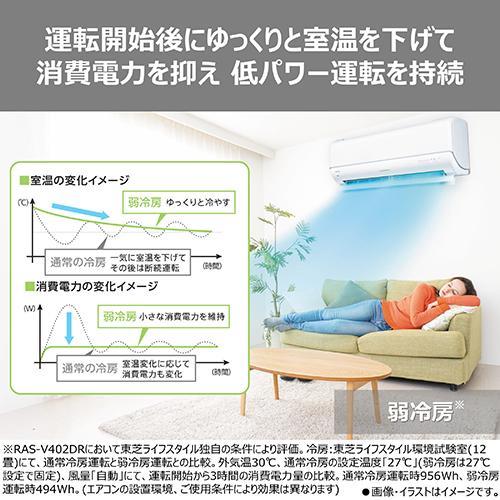 東芝(TOSHIBA) エアコン 6畳用 2.2kW 東芝 V-DRシリーズ RAS-V221DR-W