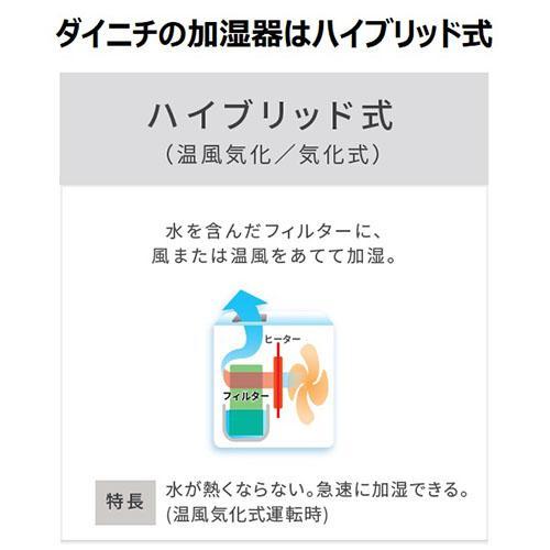【長期保証付】ダイニチ HD-PN245-W(ホワイト) ハイブリッド式加湿器 木造40畳/プレハブ67畳の画像