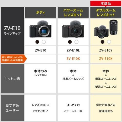 長期保証付】ソニー(SONY) VLOGCAM ZV-E10XW ホワイト ダブルズーム