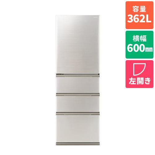 アクア冷蔵庫 362L 幅60 左開 ブライトシャンパンAQR-S36RL（N