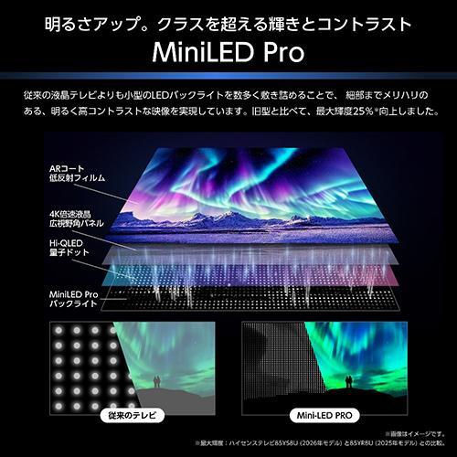 標準設置料金込】ハイセンス(Hisense) 65YS8U 65V型 4K MiniLED 液晶
