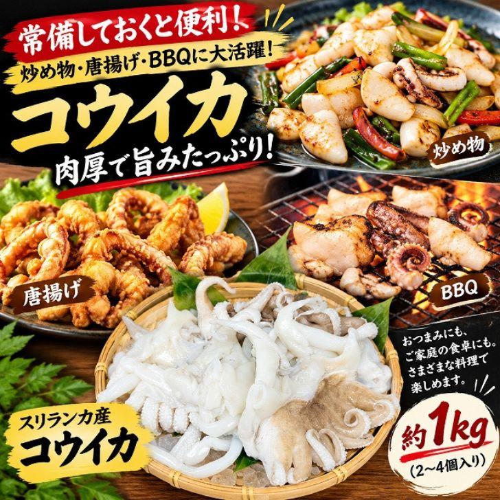 【業務用】コウイカゲソ 約1kg 2/4サイズ（2〜4個入り）タイ産 紋甲イカ げそ イカ 下足 冷凍 唐揚げ BBQ おつまみ 塩焼き イカ下足 いかげそ |  | 01