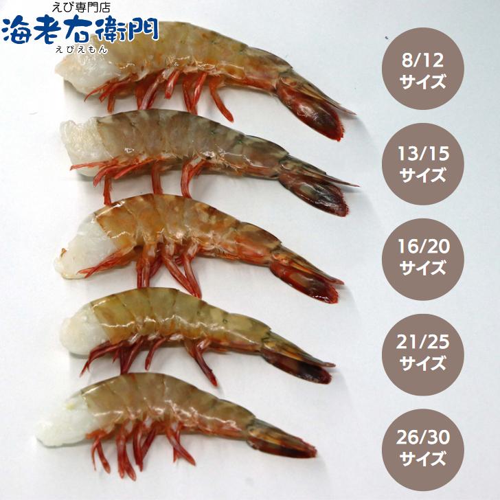 天然！フラワー海老 8/12 超特大サイズ 32尾から48尾入り 900gX2 1.8kg  冷凍エビ 冷凍えび 天然海老 天然エビ アシアカ無頭海老 業務用 |  | 12