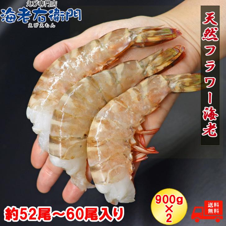 天然！フラワー海老 13/15 特大サイズ 52尾から60尾入り 900gX2 1.8kg 冷凍エビ 冷凍えび 天然海老 天然エビ アシアカ無頭海老 業務用 |  | 02