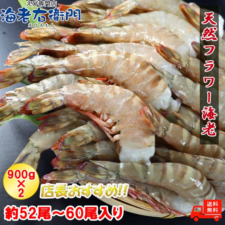 天然！フラワー海老 13/15 特大サイズ 52尾から60尾入り 900gX2 1.8kg 冷凍エビ 冷凍えび 天然海老 天然エビ アシアカ無頭海老 業務用 |  | 05