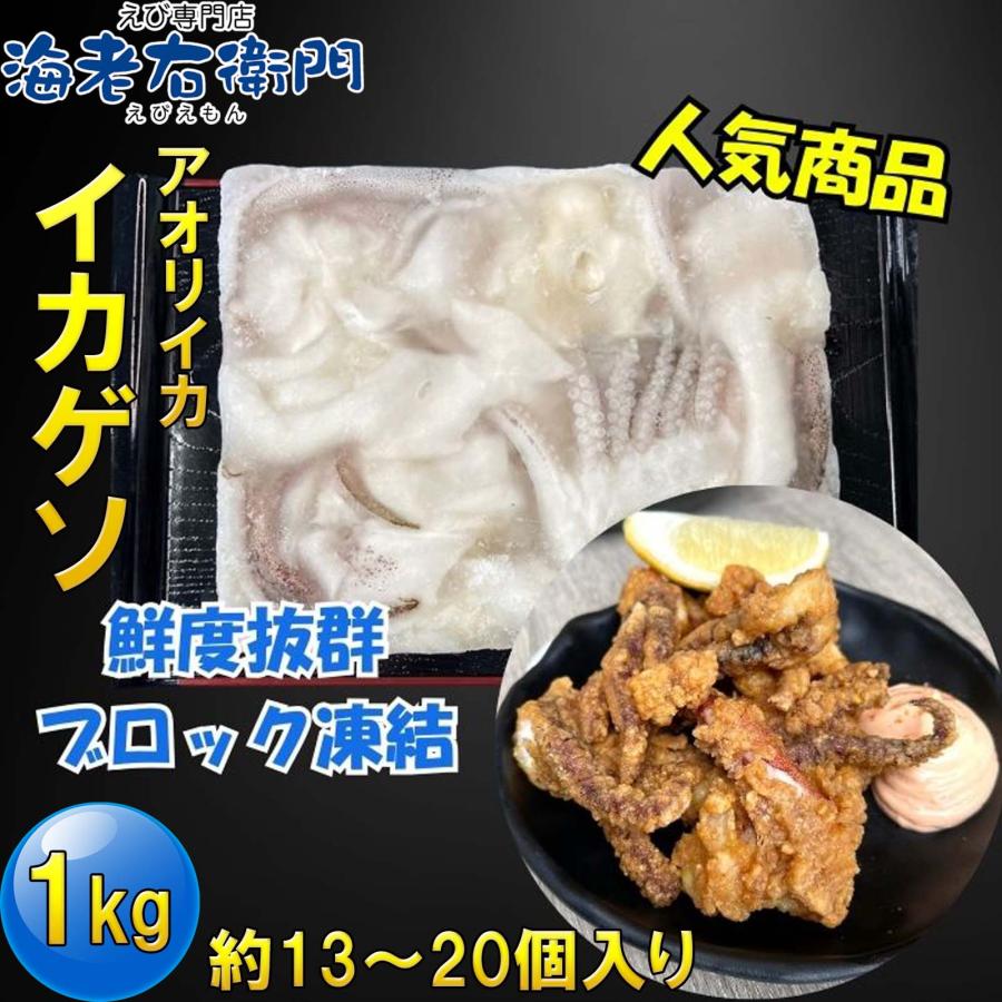 海老右衛門 アオリイカゲソ 13/20サイズ 1kg(1kgに約13〜20入り) 柔らかくて甘みの強いゲソ 塩焼き イカ下足 いか いかげそ バーベキュー お弁当 業務用 |  | 02