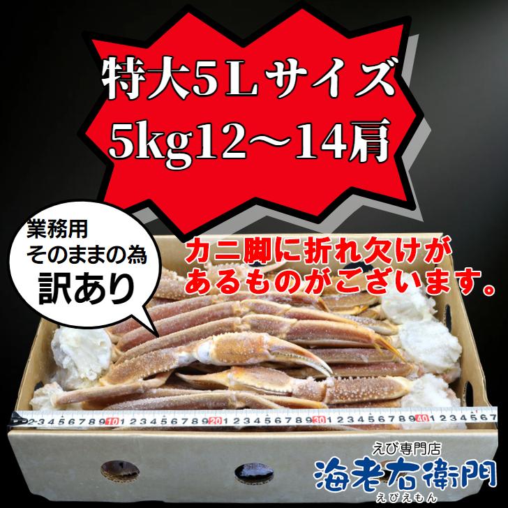 2022年新物！冷凍 5kg 12-14肩 特大5Lの生ズワイガニ 5kg入り ロシア産 ワンフローズン！ずわいがに ずわい蟹 蟹 カニ かに 冷凍カニ 業務用 |  | 01