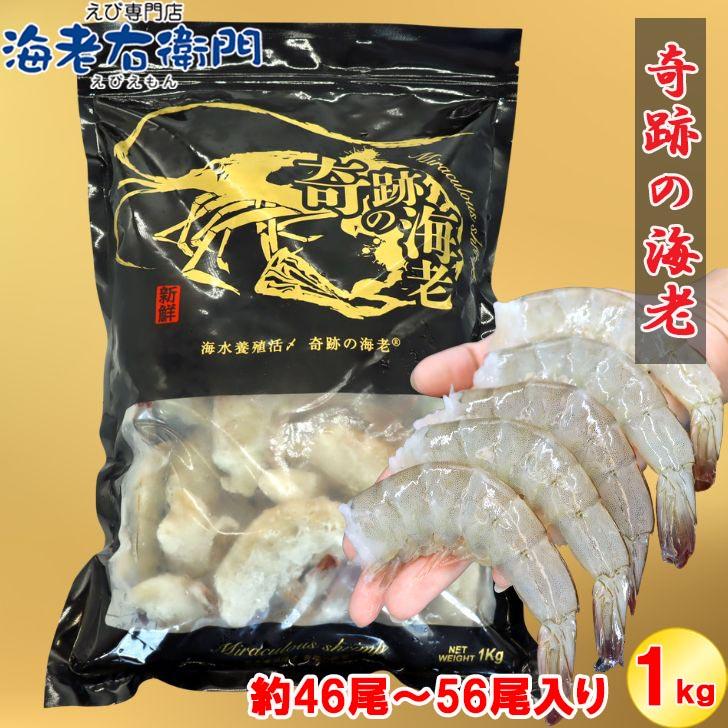 冷凍 海老 奇跡の海老(R) 無頭えび バラ凍結 1kg入り 21/25サイズ 約46尾〜56尾入り 使い易いバラ凍結 活〆バナメイ 無頭えび お取り寄せ 冷凍えび エビ 業務用 | 