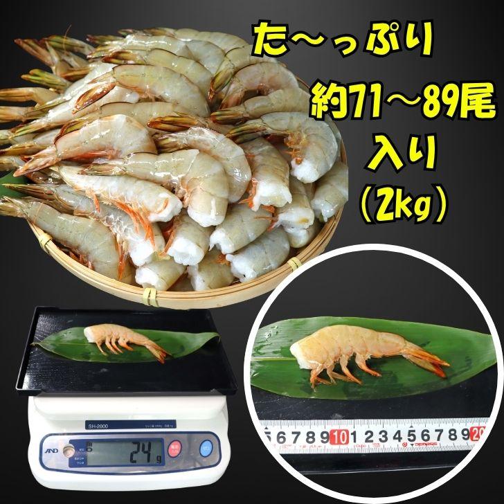 【船凍】パプアニューギニア産 天然バナナ海老 16/20サイズ 約2kg（71〜89尾）特大えび 天ぷら エビフライ 甘み濃厚 冷凍えび 海老 エビチリ バーベキュー業務用 |  | 04