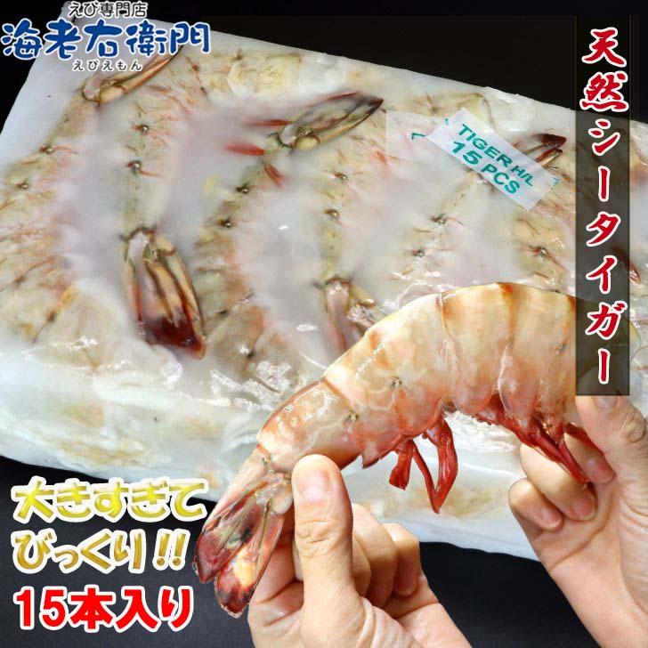 超巨大海老 約15尾入り 当店最大サイズ 天然シータイガー 無頭えび 1.8kg 超超超特大サイズ 天然 ブラックタイガー 高級 海鮮 バーベキュー 冷凍エビ 業務用 |  | 06