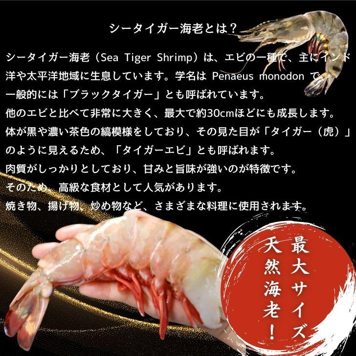 超巨大海老 約15尾入り 当店最大サイズ 天然シータイガー 無頭えび 1.8kg 超超超特大サイズ 天然 ブラックタイガー 高級 海鮮 バーベキュー 冷凍エビ 業務用 |  | 08