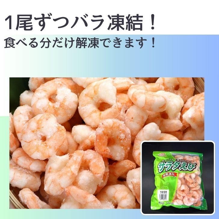 解凍するだけですぐ食べれる サラダえび 特大 16/20サイズ 1kg（約50〜70尾入り）ボイル済み 送料無料 海老 冷凍えび エビ ボイルむきえび 1kg 業務用 |  | 08