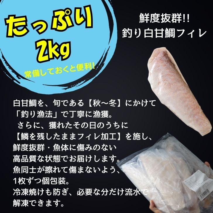【高級魚】釣り白甘鯛フィレ 鱗付き 2kg 1フィレ約250g〜400g 鮮度抜群 甘鯛フィレ シロアマダイ しろあまだいあまだい 白アマダイ 甘鯛 白甘鯛 フィレ 業務用 |  | 05