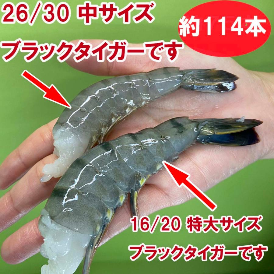 無頭えび 大盛り 約114本入り 活〆 ブラックタイガー 中サイズ 900g×2 冷凍えび 海老 エビ 業務用 |  | 02