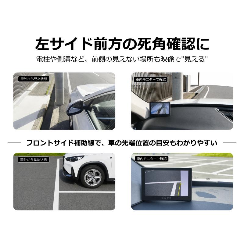 蝦眼(エビアイ) L506-W+ ホワイト 左側専用 デュアルカメラ 電子サイド