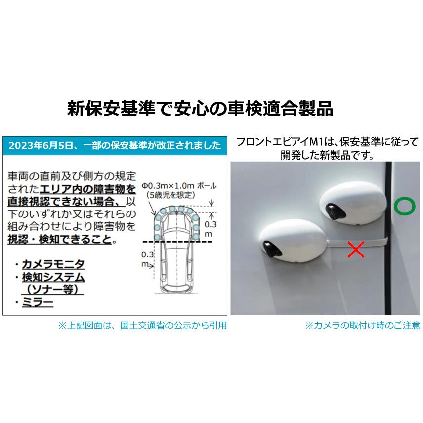 電子サイドミラー フロントエビアイM1‐RW 右側専用 ホワイト色 可動