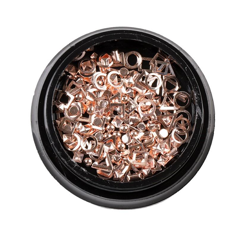 ネイル スタッズ ローズゴールド MIX [ メタルスタッズ ラウンド 丸カン スクエア 三角 ピンクゴールド ネイルアート ネイルパーツ ] |  | 01