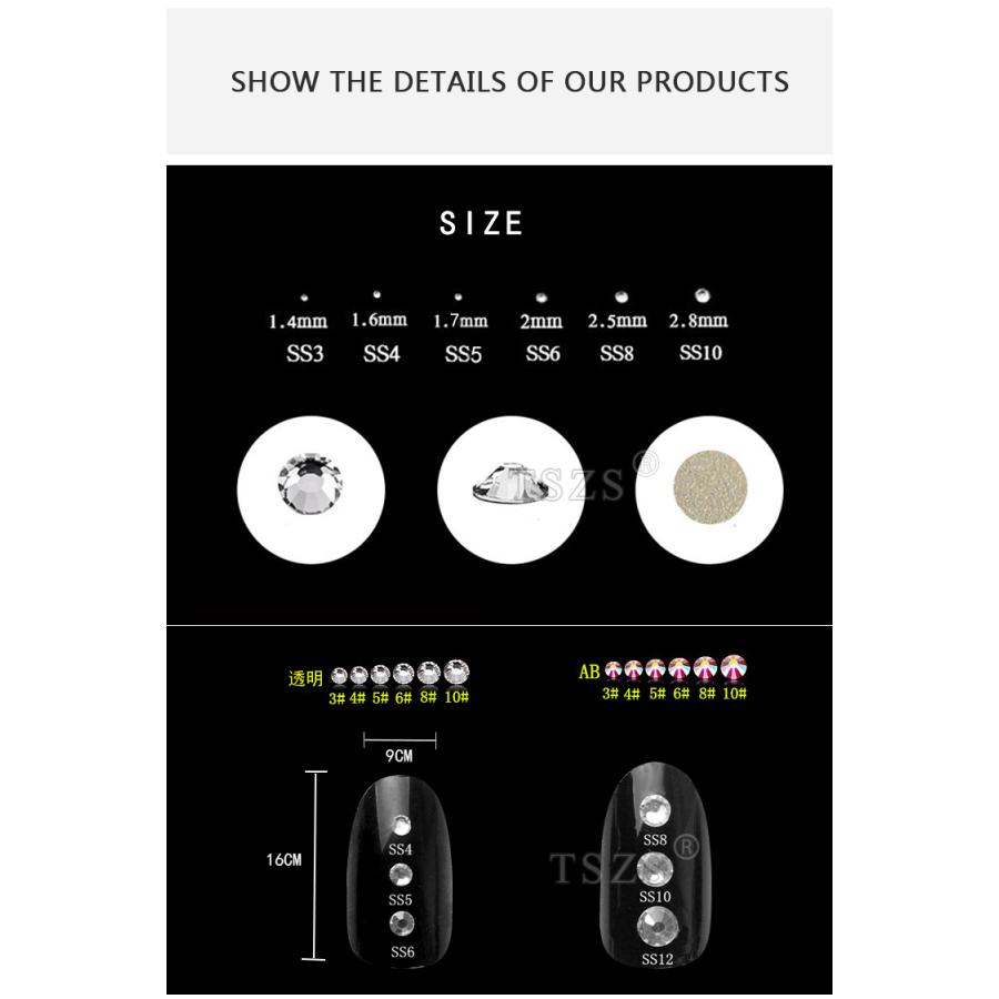 高品質ガラスラインストーン 約1440粒 6サイズセット クリスタル クリスタルAB [ ネイル ネイルアート ネイルパーツ デコパーツ ガラスストーン ストーン ] |  | 04