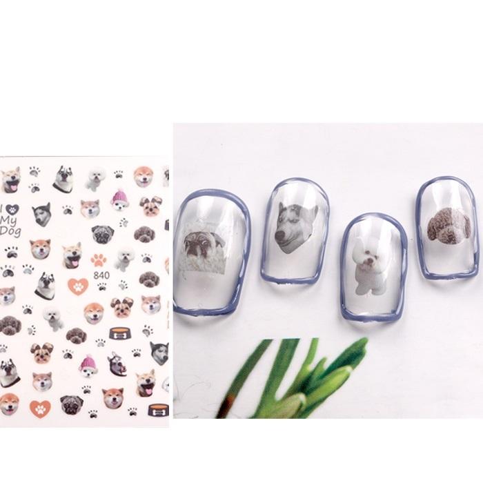 ネイルシール いぬ [ 犬 イヌ ドッグ 肉球 柴犬 動物 アニマル リアル 実写 ] 840 |  | 01