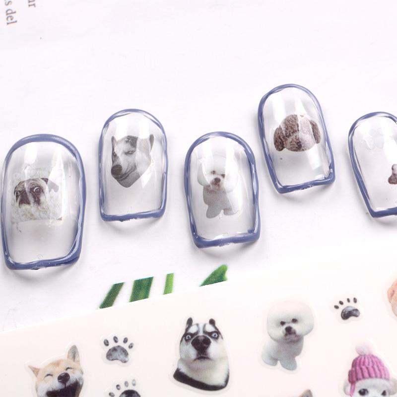 ネイルシール いぬ [ 犬 イヌ ドッグ 肉球 柴犬 動物 アニマル リアル 実写 ] 840 |  | 02