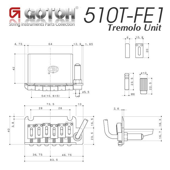 GOTOH 510T-FE1 C(クローム) ゴトー ギター用 トレモロユニット