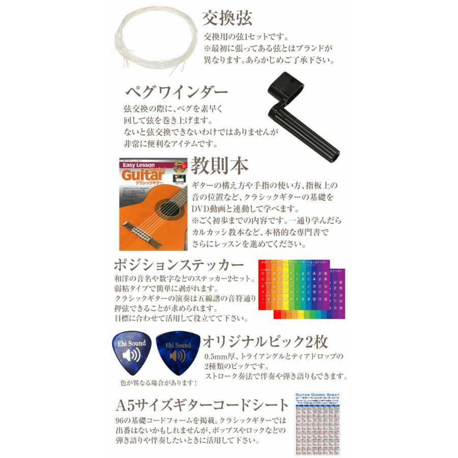 【弦高調整済】ARIA アリア クラシックギター A-10 初心者入門12点セット スプールトップ【CL】|ebisound|12