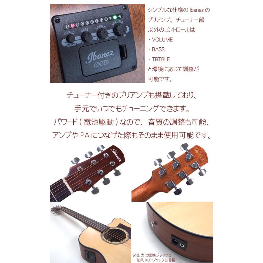 Ibanez（アイバニーズ） AAM50CE OPN 初心者 入門 17点セット エレアコ