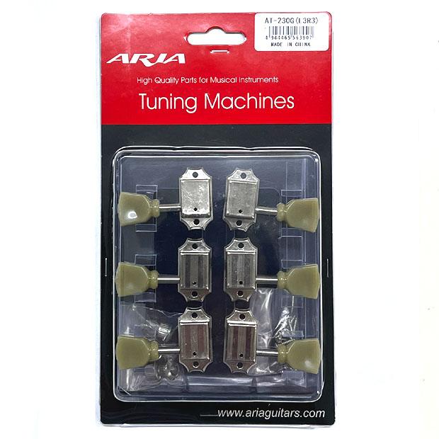 ARIA（アリア） ギター用ペグ AT-230G 両側 3対3 ニッケル : EbiSound