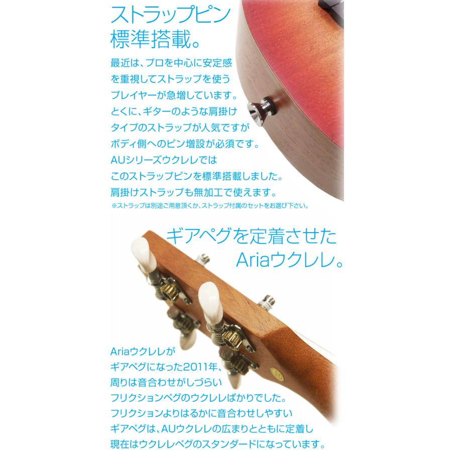 値下げ　ウクレレ　アリア　AU-2　 ARIA（アリア） ウクレレ AU-2 CS 初心者セット 9点 ソプラノウクレレ
