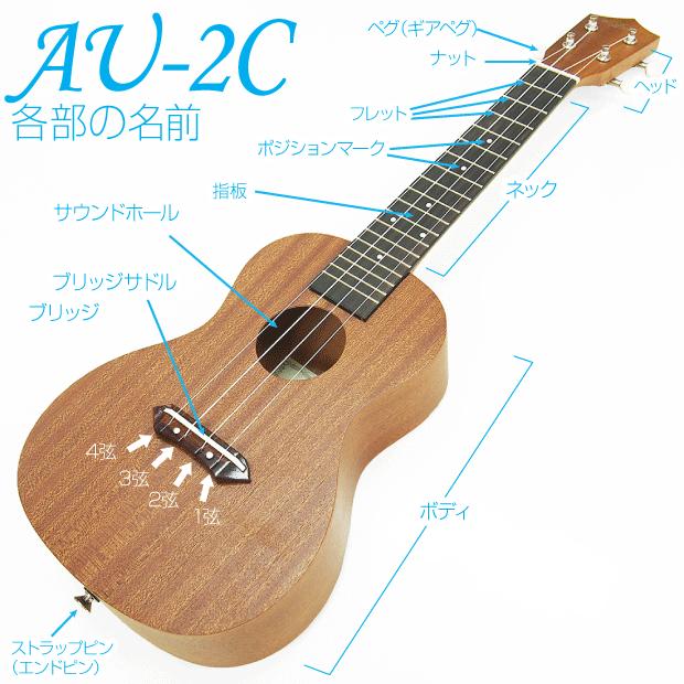 ARIA（アリア） ウクレレ AU-2C コンサート 初心者 9点セット