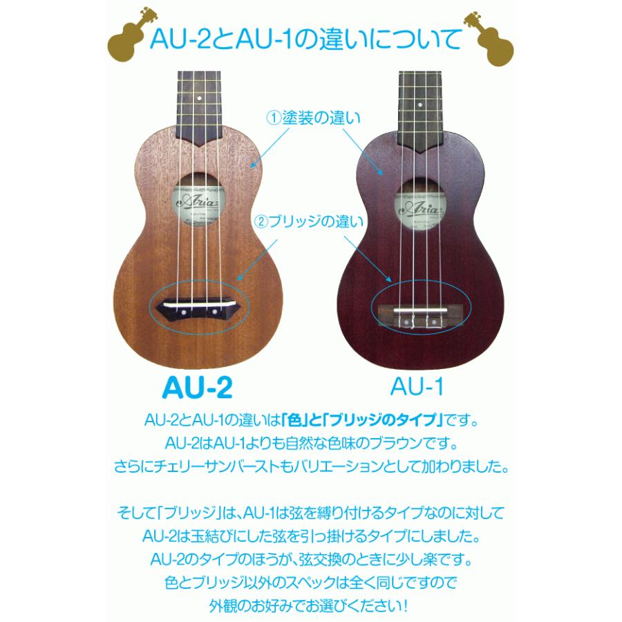 ウクレレ 初心者セット 9点 ARIA AU-2 アリア ソプラノウクレレ 弦高調整済  (甘い音色)(EbiSoundオリジナル)(エンドピン付)(u)｜ebisound｜13