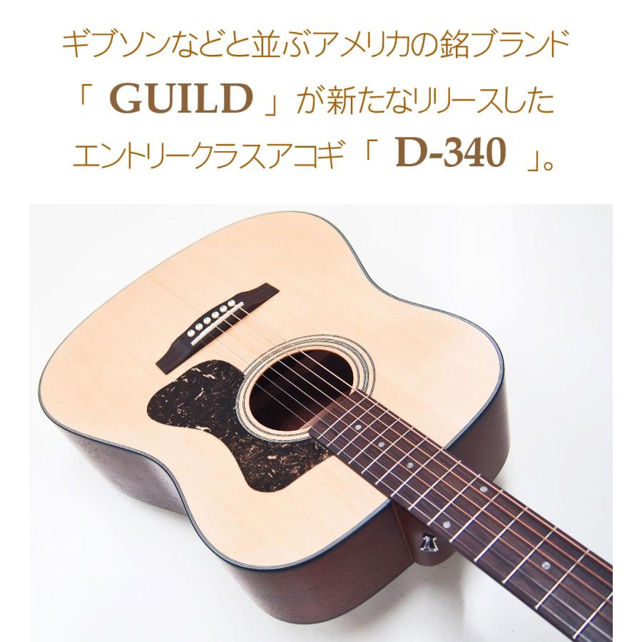 GUILD ギルド アコースティック ギター D-340 アコギ 初心者 入門 DVD