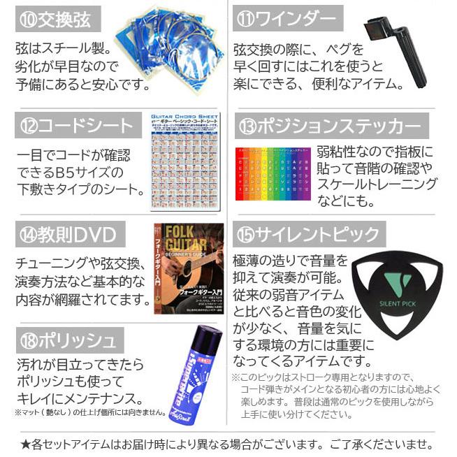 アコースティックギター アコギ レフトハンド 左利き 初心者 入門 16点