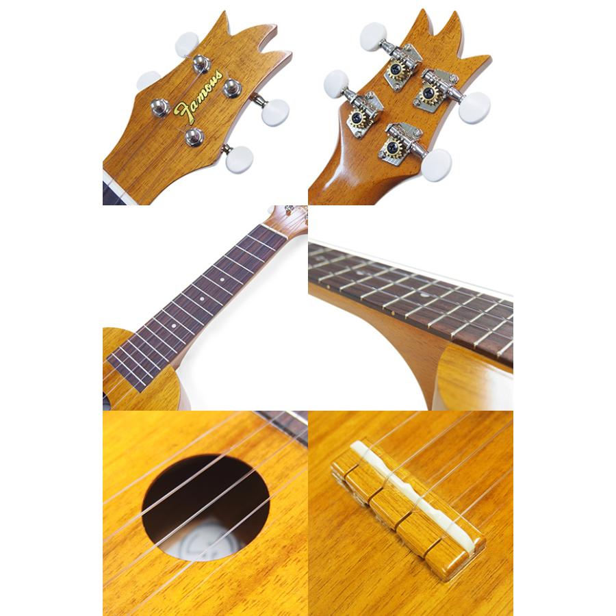 Famous フェイマス 国産ウクレレ FS-4PG パイナップル ソプラノ ハイグレード15点セット ハワイアンコア (安心の日本製)(華やかな音色)(u)_10