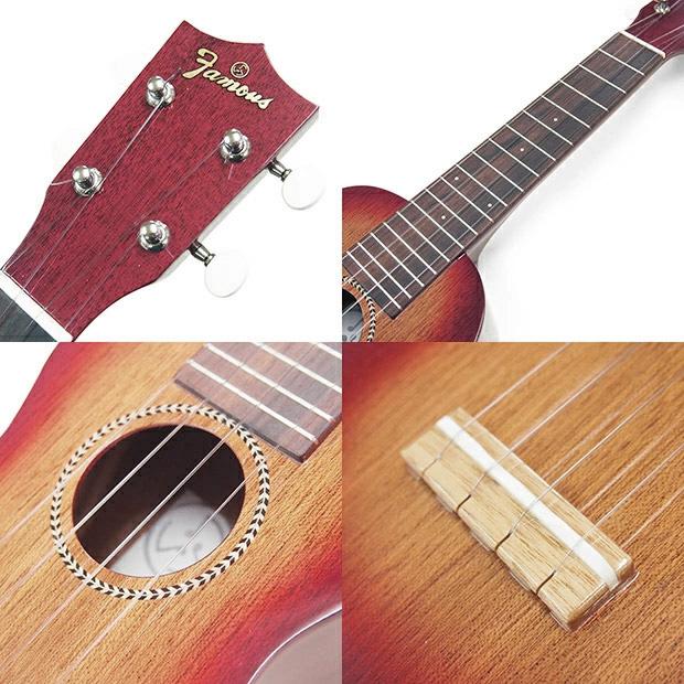 Famous フェイマス 国産ウクレレ FS-7G ソプラノ チューナーケース付き