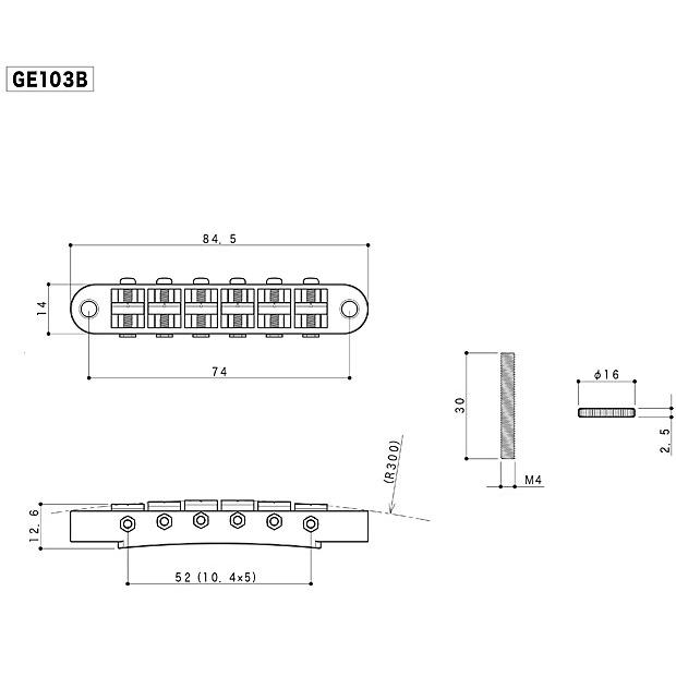 GOTOH GE103B C(クローム) ゴトー ブリッジ ナッシュビルタイプ