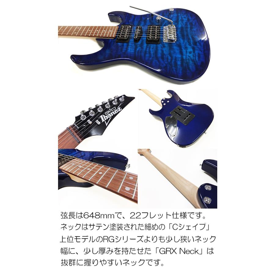 Ibanez アイバニーズ GRX70QA TBB エレキギター 初心者セット15点  VOXアンプ付き｜ebisound｜04