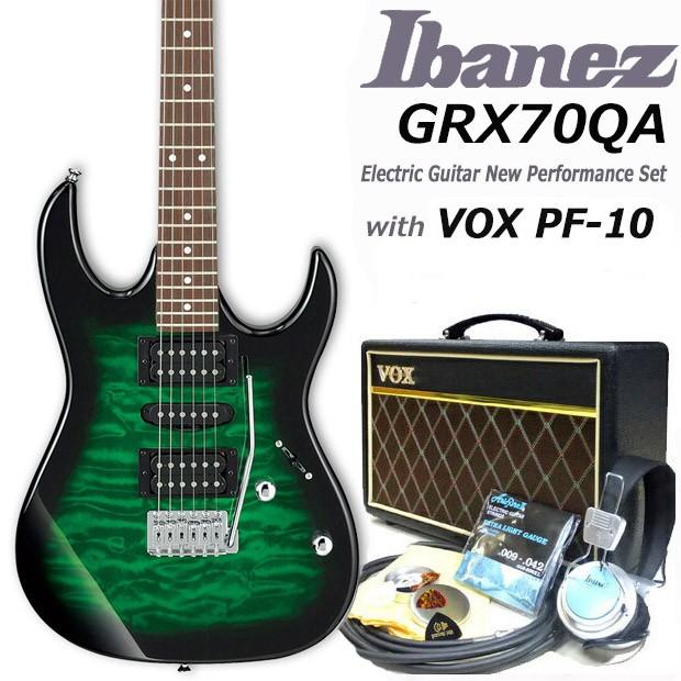 リアル アイバニーズ Ibanez GRX70QA VOXアンプ付き 初心者セット15点 エレキギター TEB エレキギター初心者セット