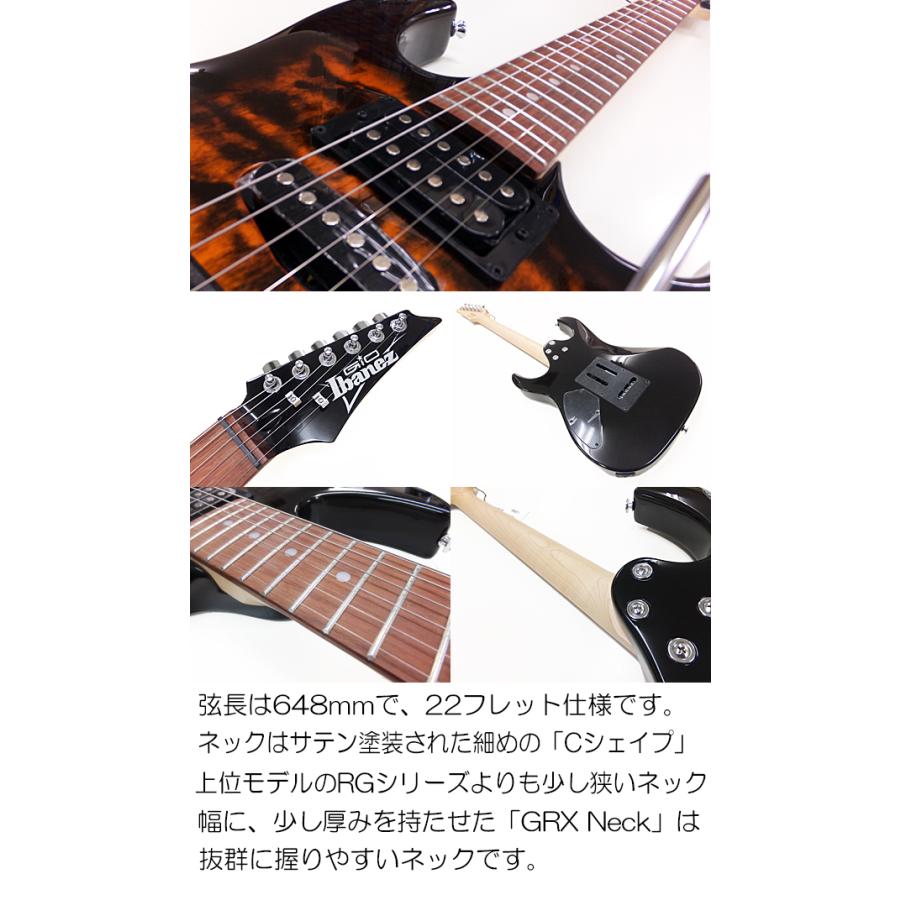 Ibanez アイバニーズ GRX70QA SB エレキギター マーシャルアンプ付 初心者セット18点 ZOOM G1Four付き｜ebisound｜04