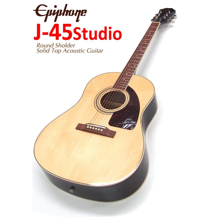 Epiphone エピフォン アコースティックギター  J-45 Studio NA アコギ 初心者 入門 10点 セット 表板単板モデル ナチュラル【AJ-220S】｜ebisound｜02