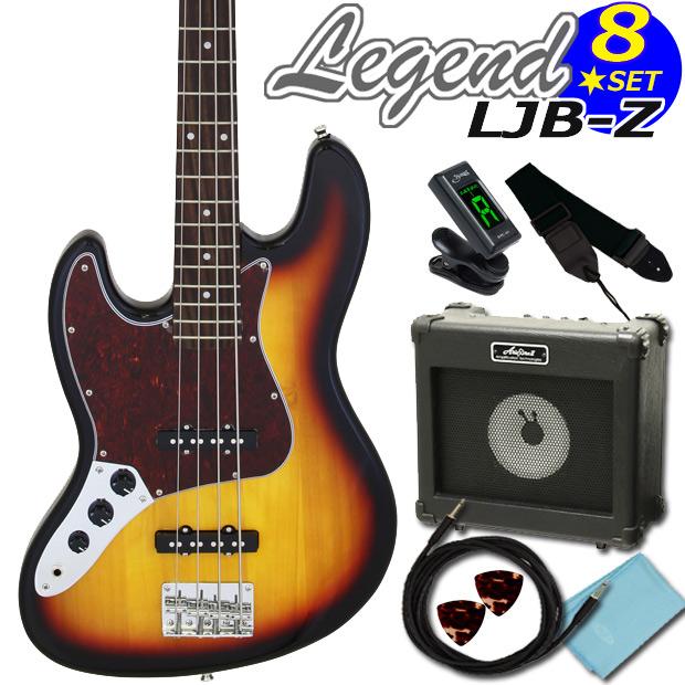 左利き ベーシスト ベース 左利き 入門セット Legend LJB-Z-LH TT 3TS